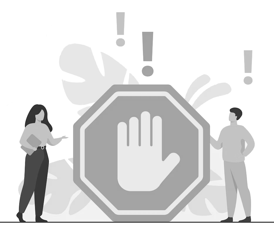 Image by pch.vector on Freepik https://www.freepik.com/free-vector/tiny-people-standing-near-prohibited-gesture-isolated-flat-illustration_11235950.htm