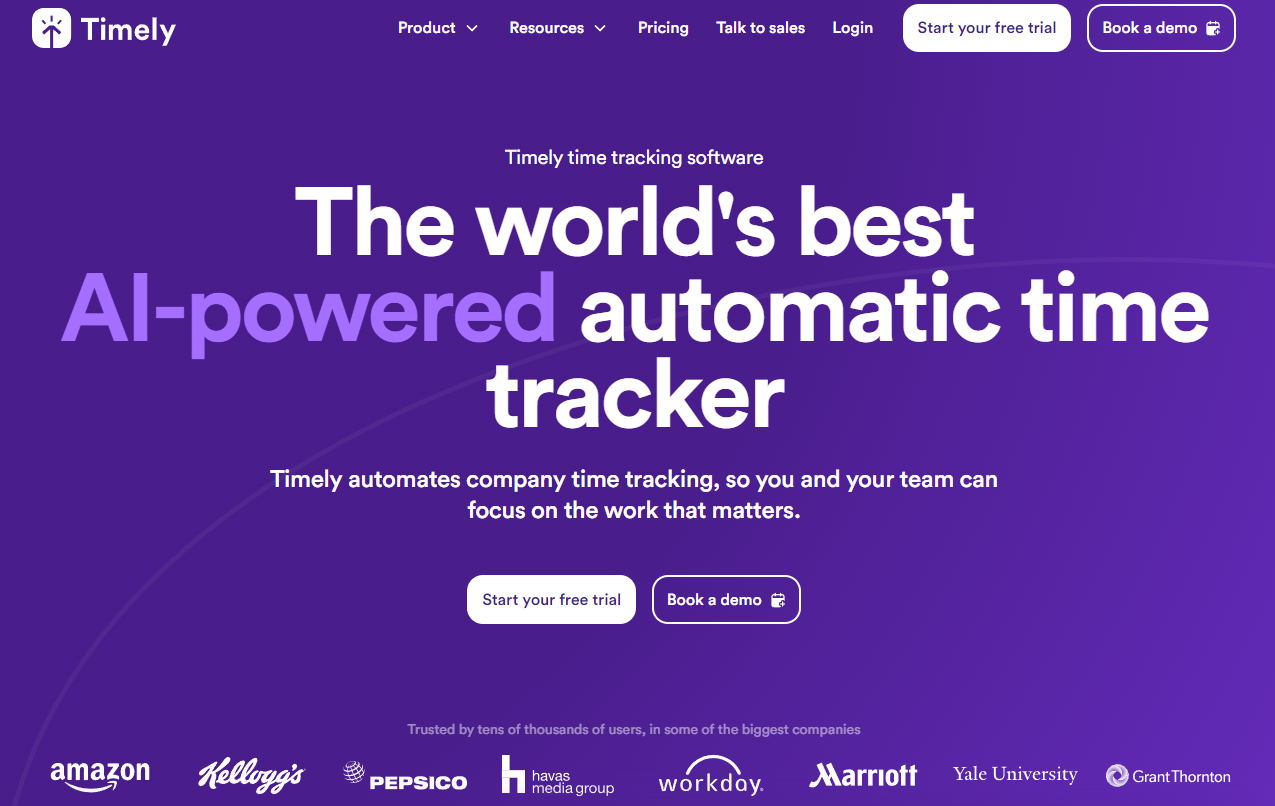 Timely: The world's best AI-powered automatic time tracker