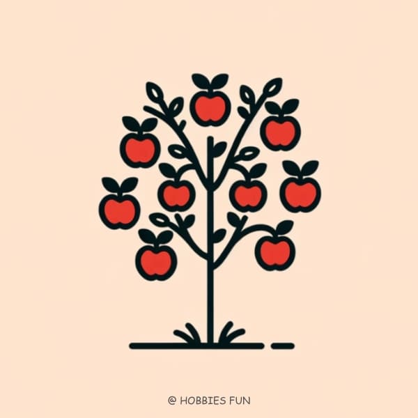 Easy Apple Tree Drawing