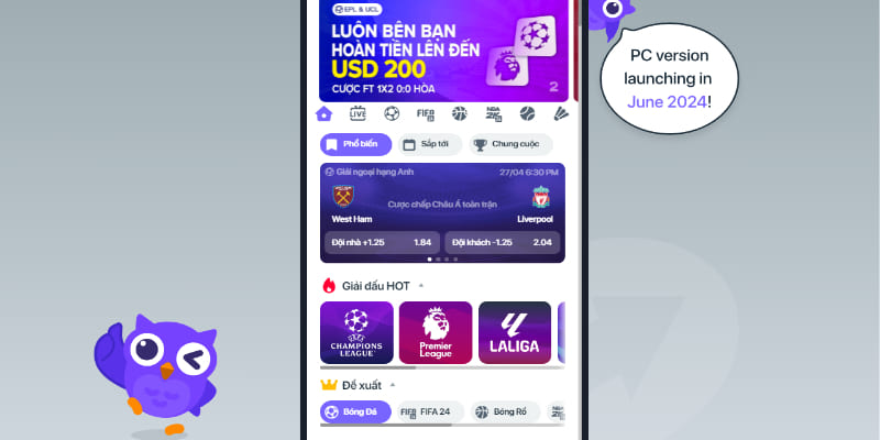 Cá cược thể thao hấp dẫn tại nhà cái 2UP