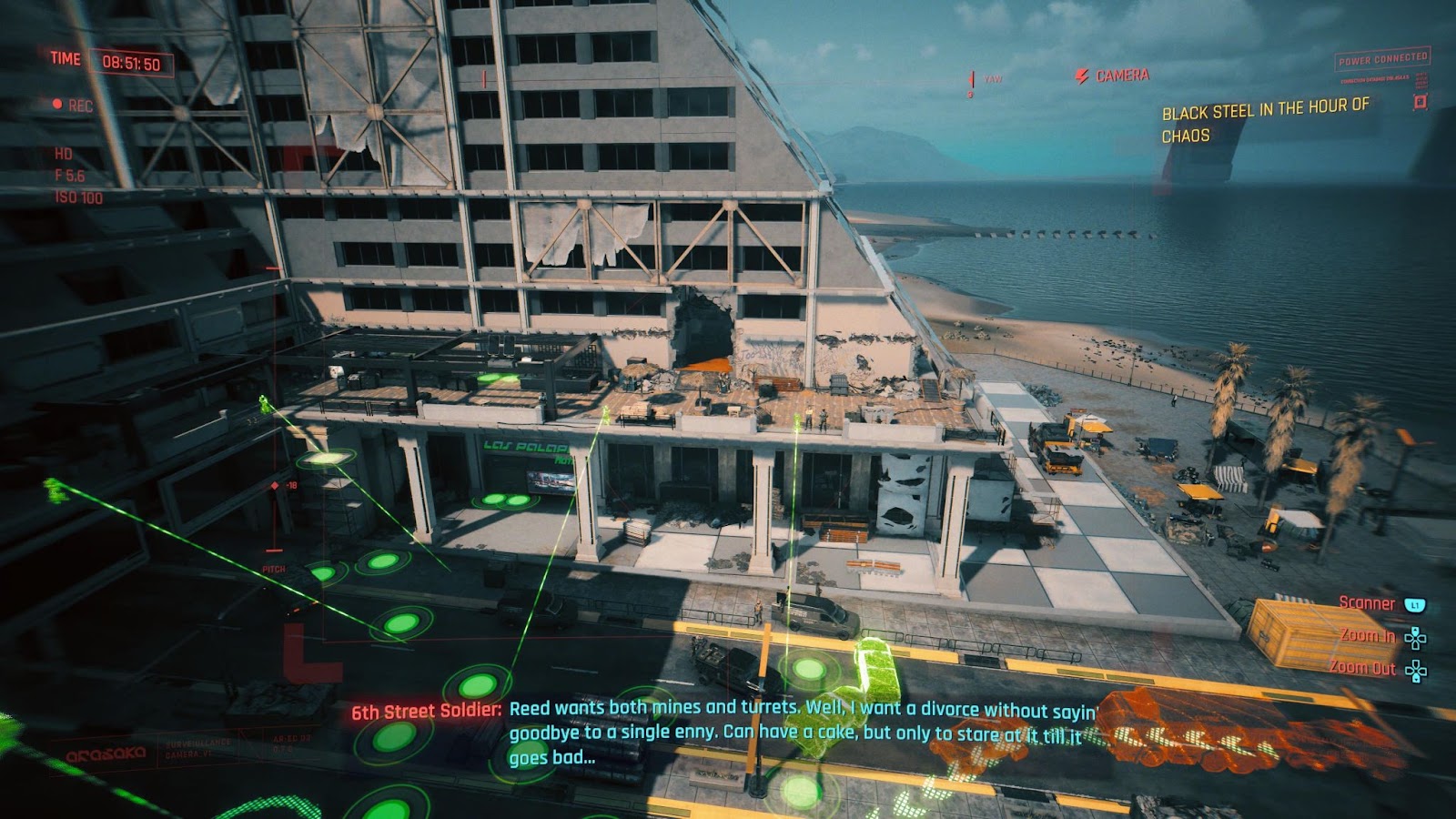 An in-game screenshot of the convoy ambush plan from the game Cyberpunk 2077