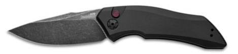 A black pocket knife with a black handle

Description automatically generated