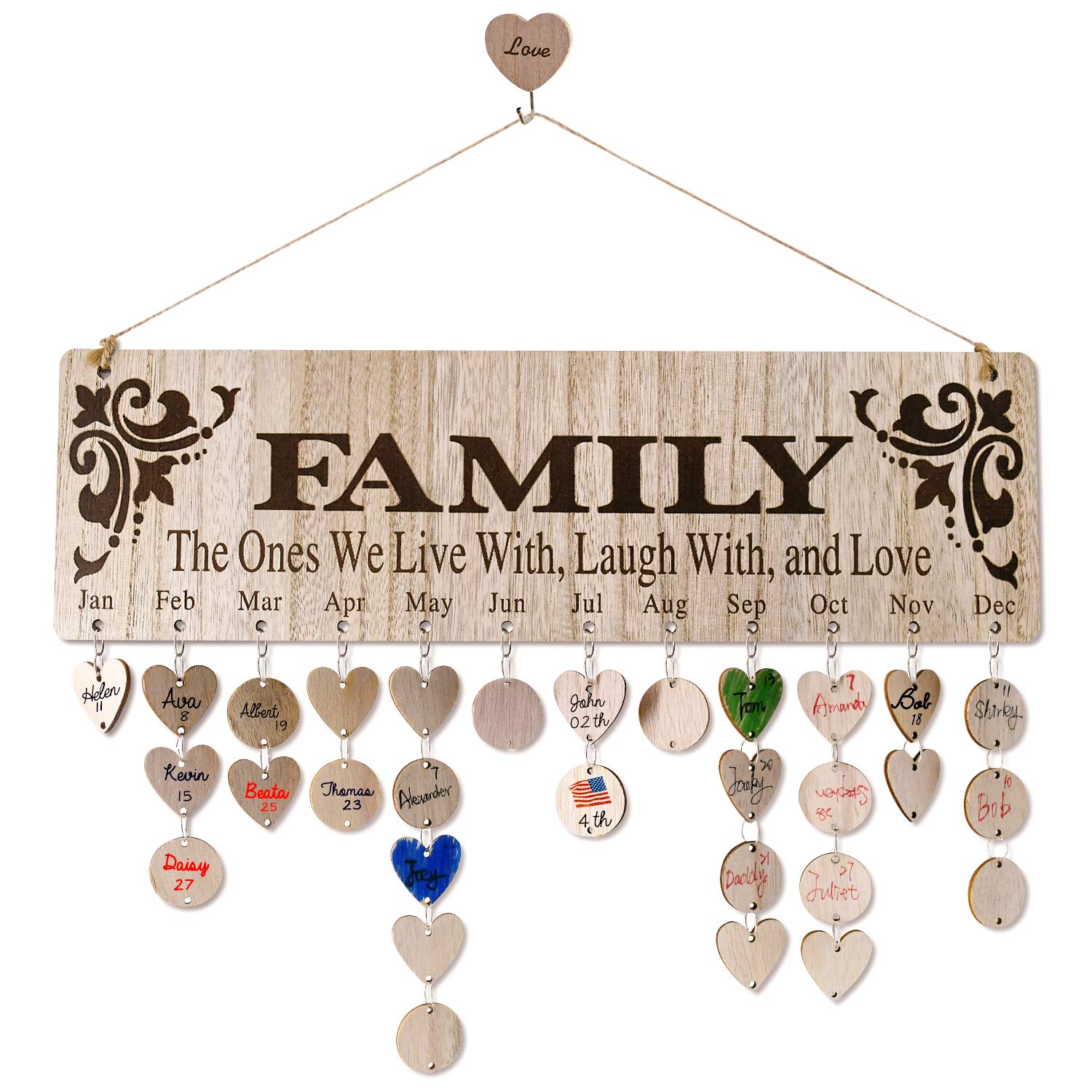 YuQi Family Birthday Reminder Tracker Calendar Board