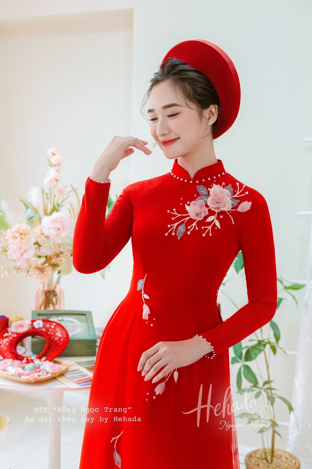 Họa tiết chi tiết áo dài Ngọc Hồng Trang