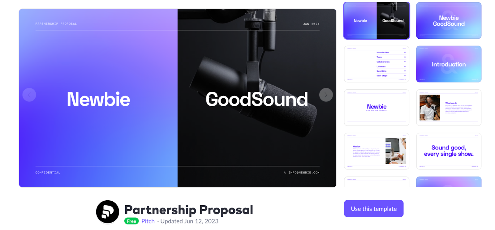 business proposal example from pitch