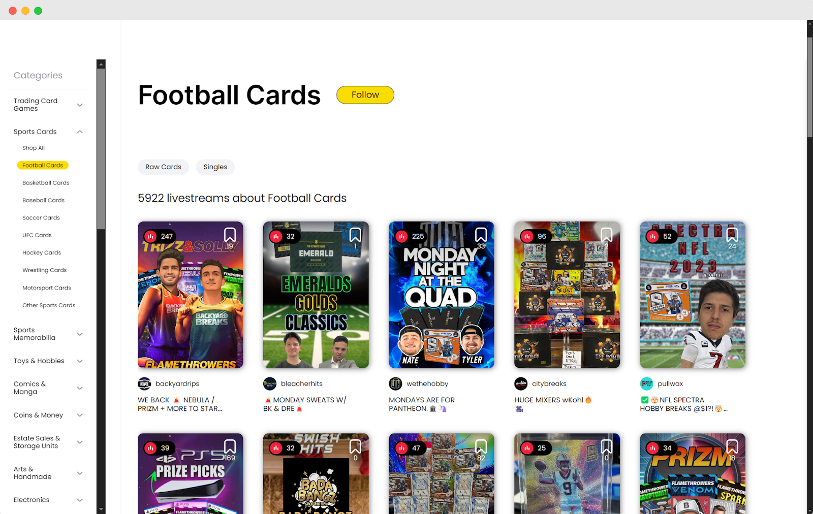sports cards whatnot app