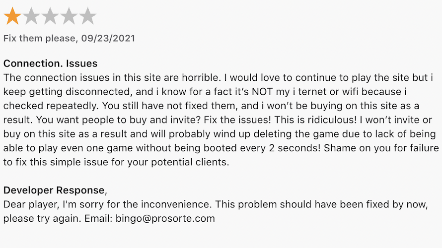 A negative Bingo Smash review from someone who had too much trouble connecting to the game. 