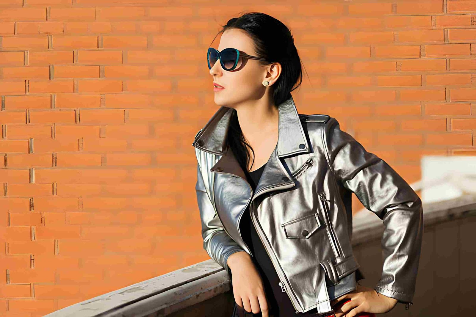 silver faux leather jacket