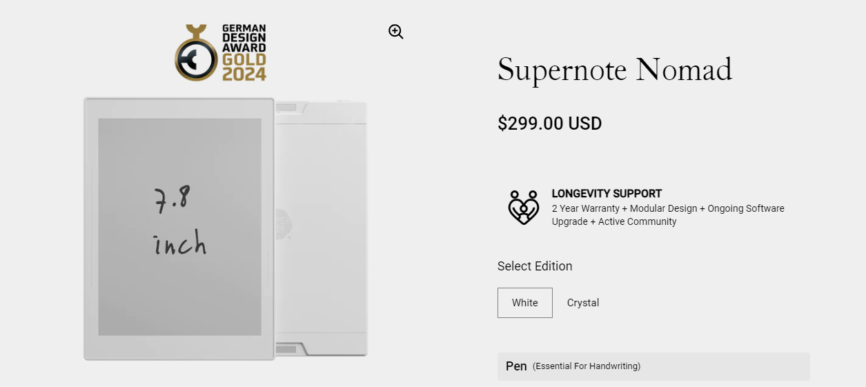 Pricing for Supernote