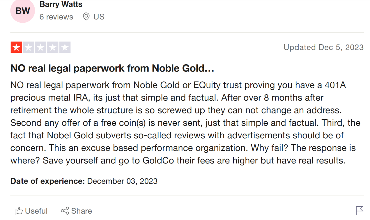 Noble Gold complaints 2