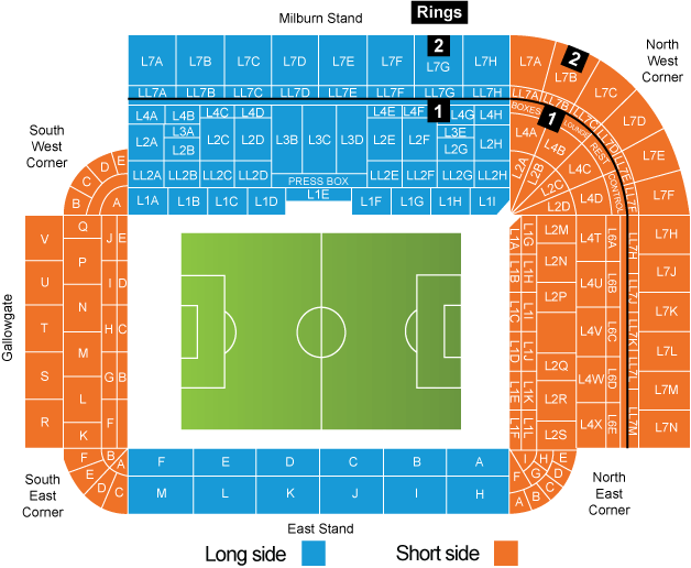 St. James' Park Seating Plan