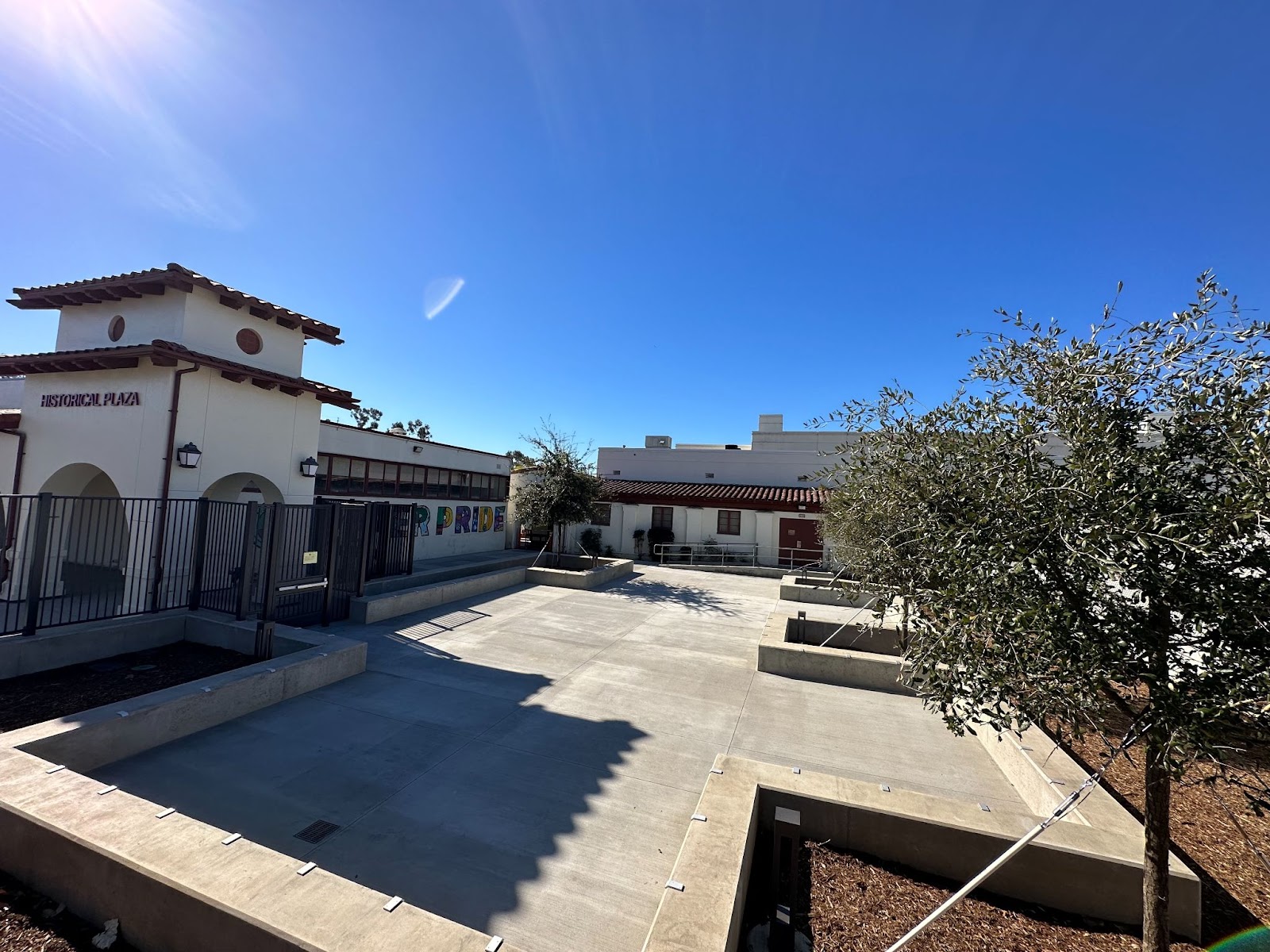 The new Historical Plaza, a gathering and learning space at Vista Magnet Middle School.