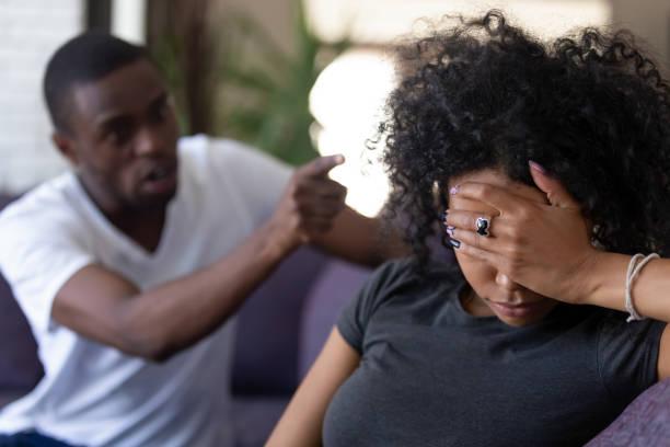 Tired African Wife Ignoring Angry Black Husband Blaming Of Problems Stock  Photo - Download Image Now - iStock