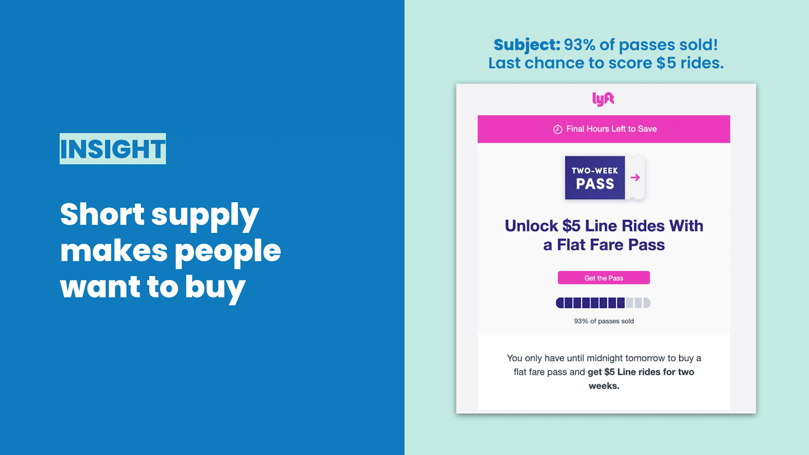 Scarcity in action with Lyft passes
