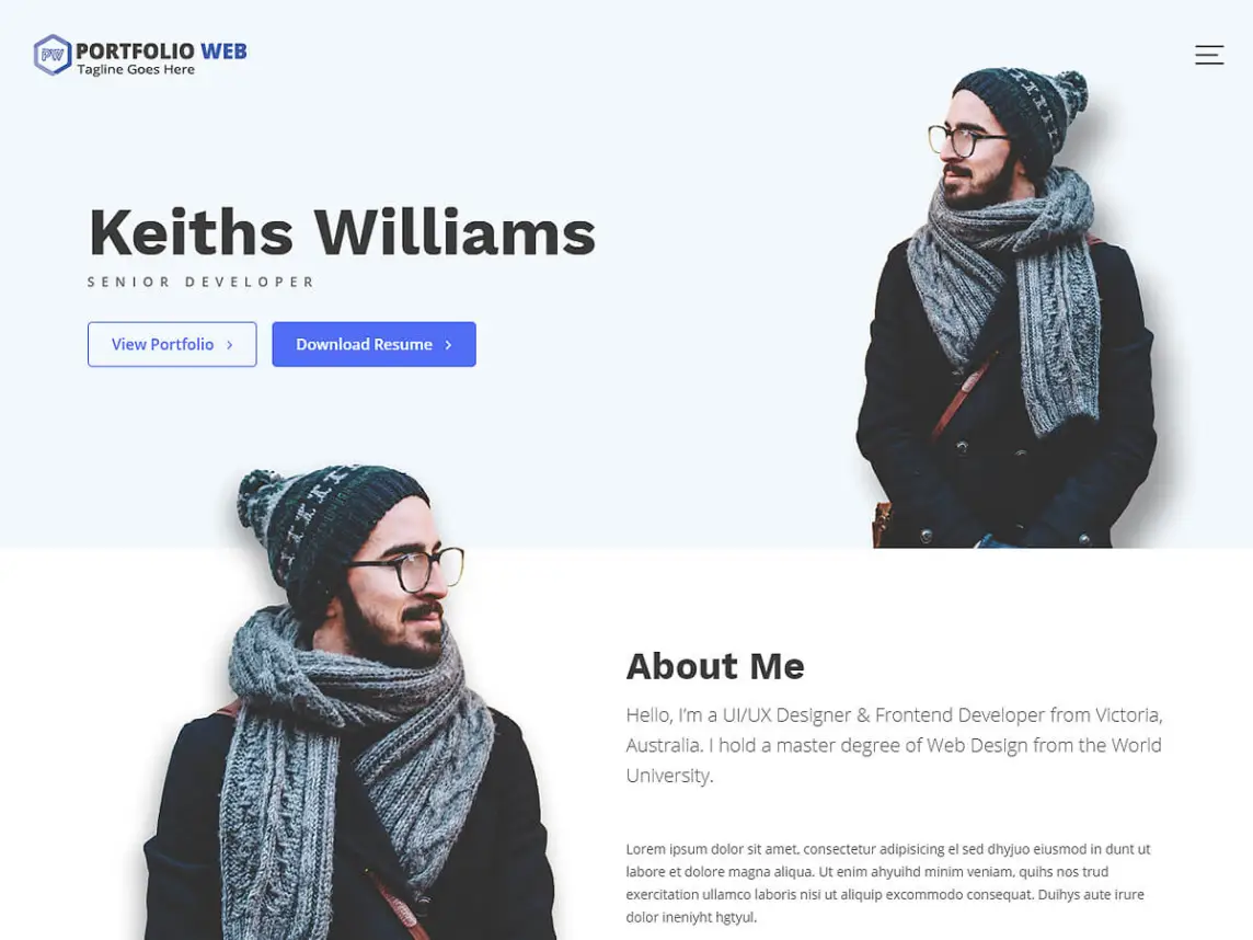 free resume wordpress themes, Portfolio Web