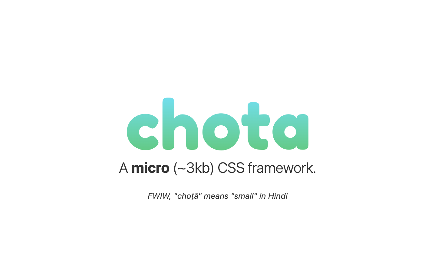 css framework, Chota