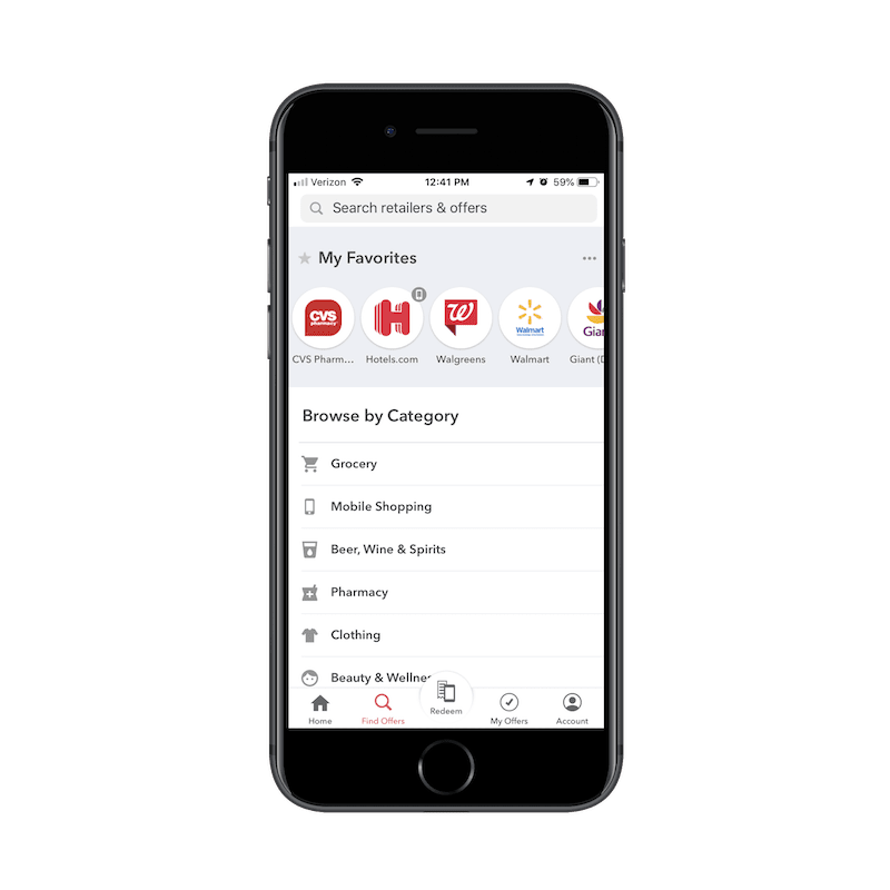 Ibotta app search categories