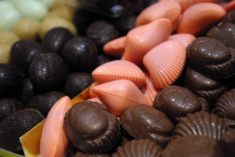 Close-up of various chocolates

Description automatically generated