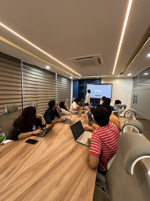 Teams brainstorming at the conference room