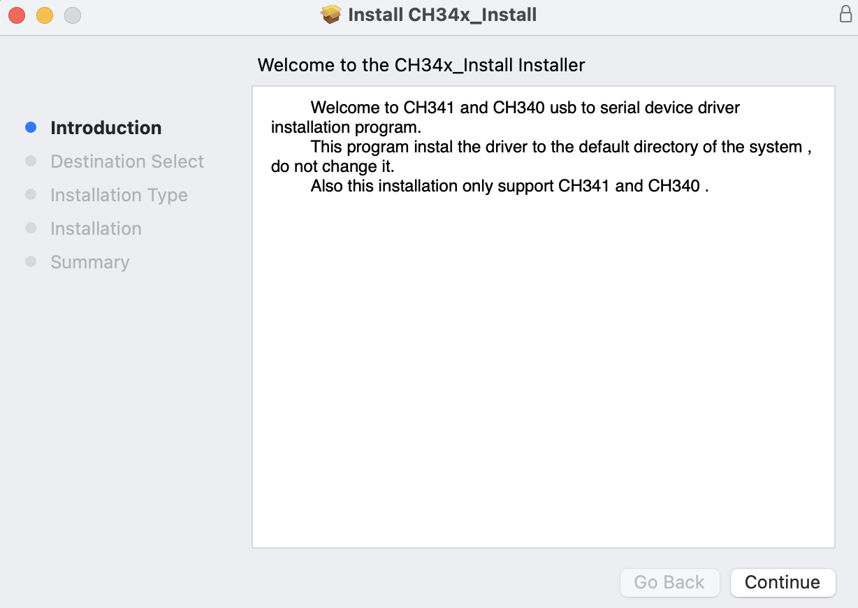 Installing ch340 driver on mac os