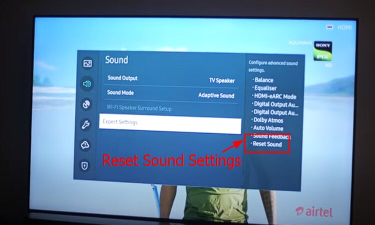 reset the samsung tv sound