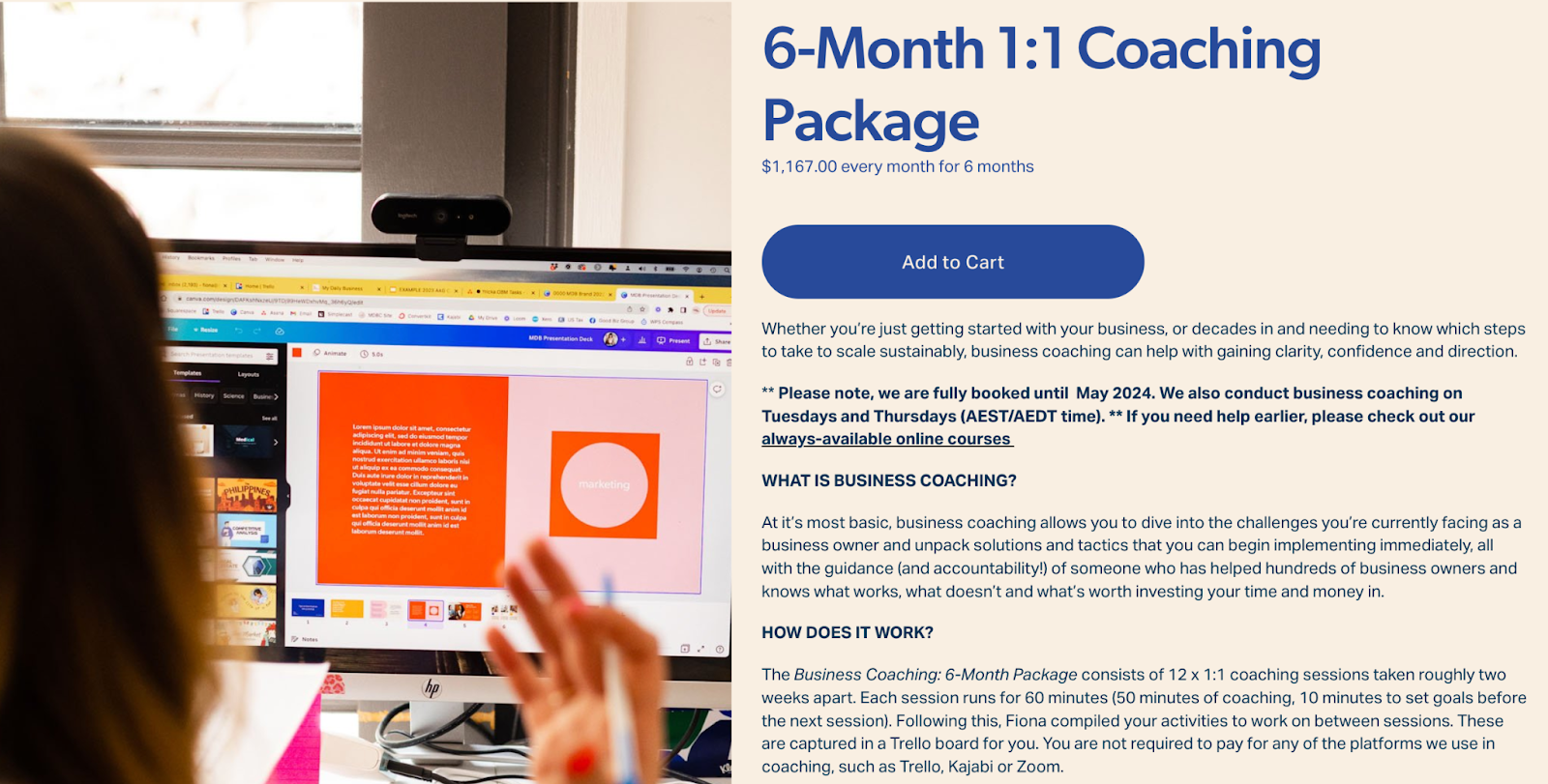 Business coach package example
