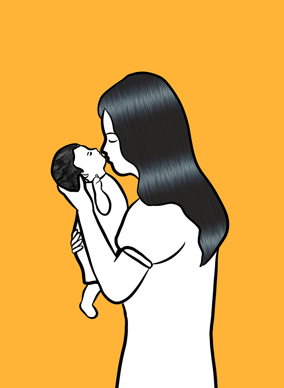 Free mother and baby baby newborn illustration