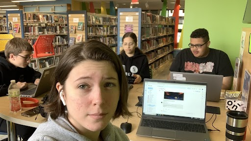 NACTC Team Competing on Sunday at Newport Public Library Students (From Left to Right) Cameron Delany, Alex Bettencourt, Kerian Santiago, Brandon Wilson