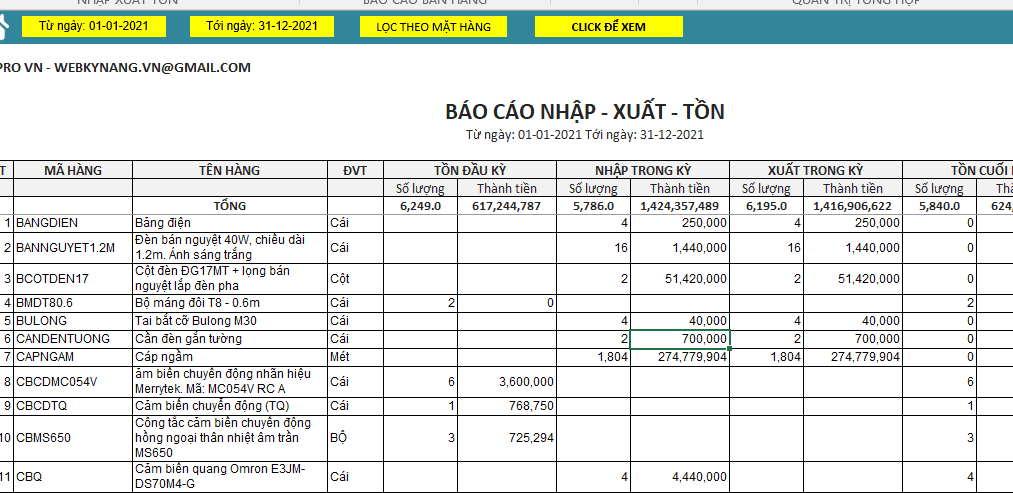 Trích xuất báo cáo