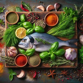 spices and herbs for cooking fish