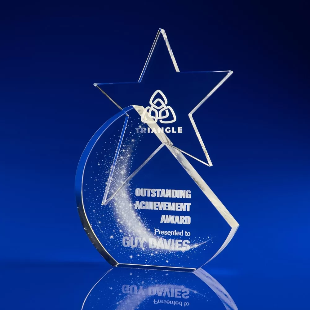 Recognising Excellence with Star Trophies | Laser Crystal