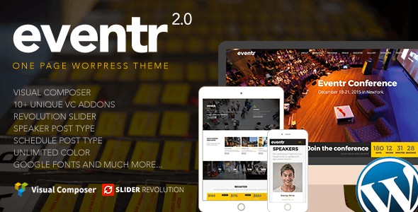 best wordpress event themes, Eventr