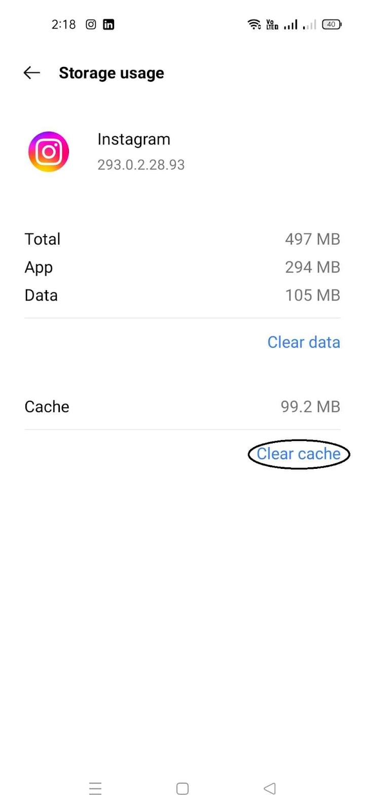 Loading Screen on Instagram - Clear Cache