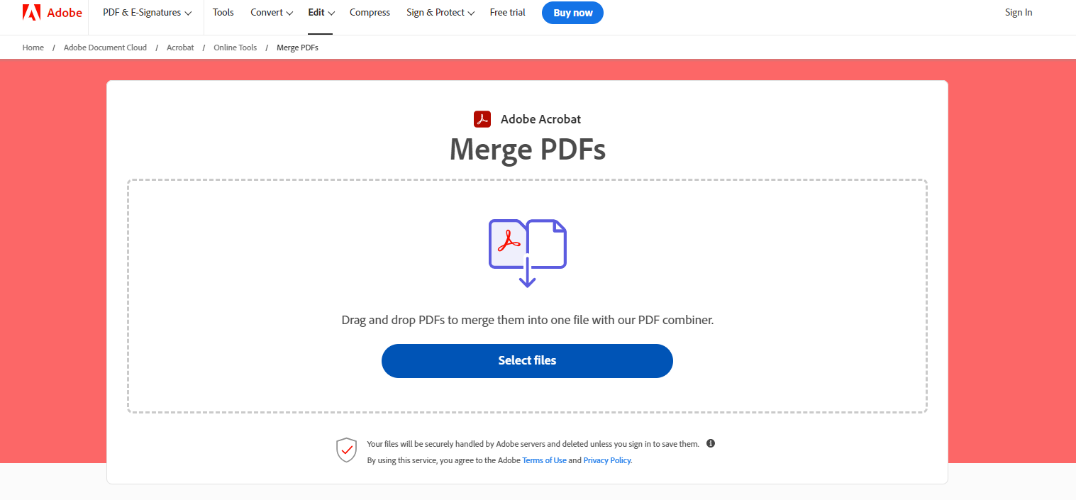 Merge PDFs on Adobe Acrobat