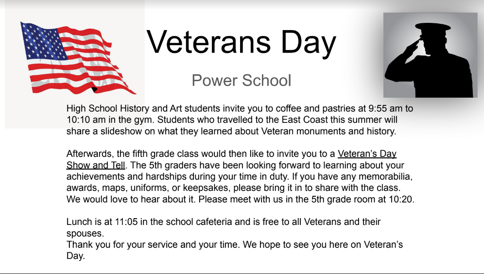 Veterans Day Events List