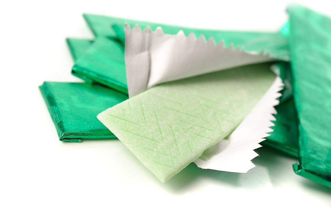 Flavored chewing gum was first patented in the United States in 1869.​