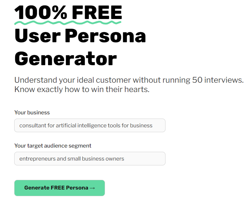 Founder Pal AI user persona generator