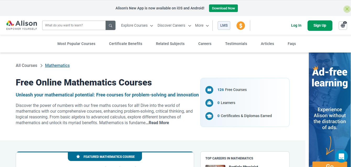 Free Mathematics Online Courses