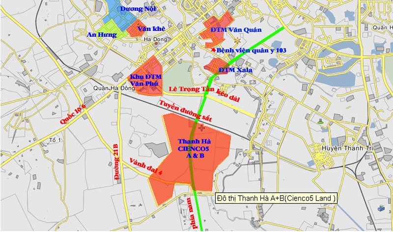 Vị trí khu đô thị Thanh Hà Cienco 5