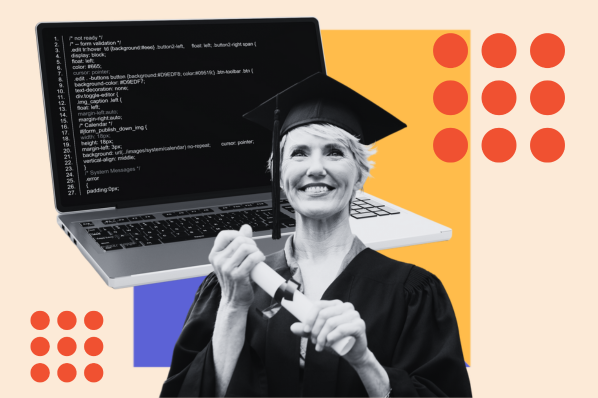 person recieves a diploma for an html course