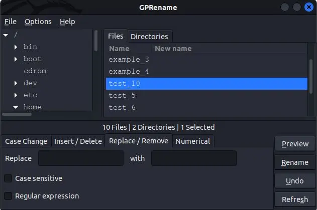 Rename File in Linux Using GPRename