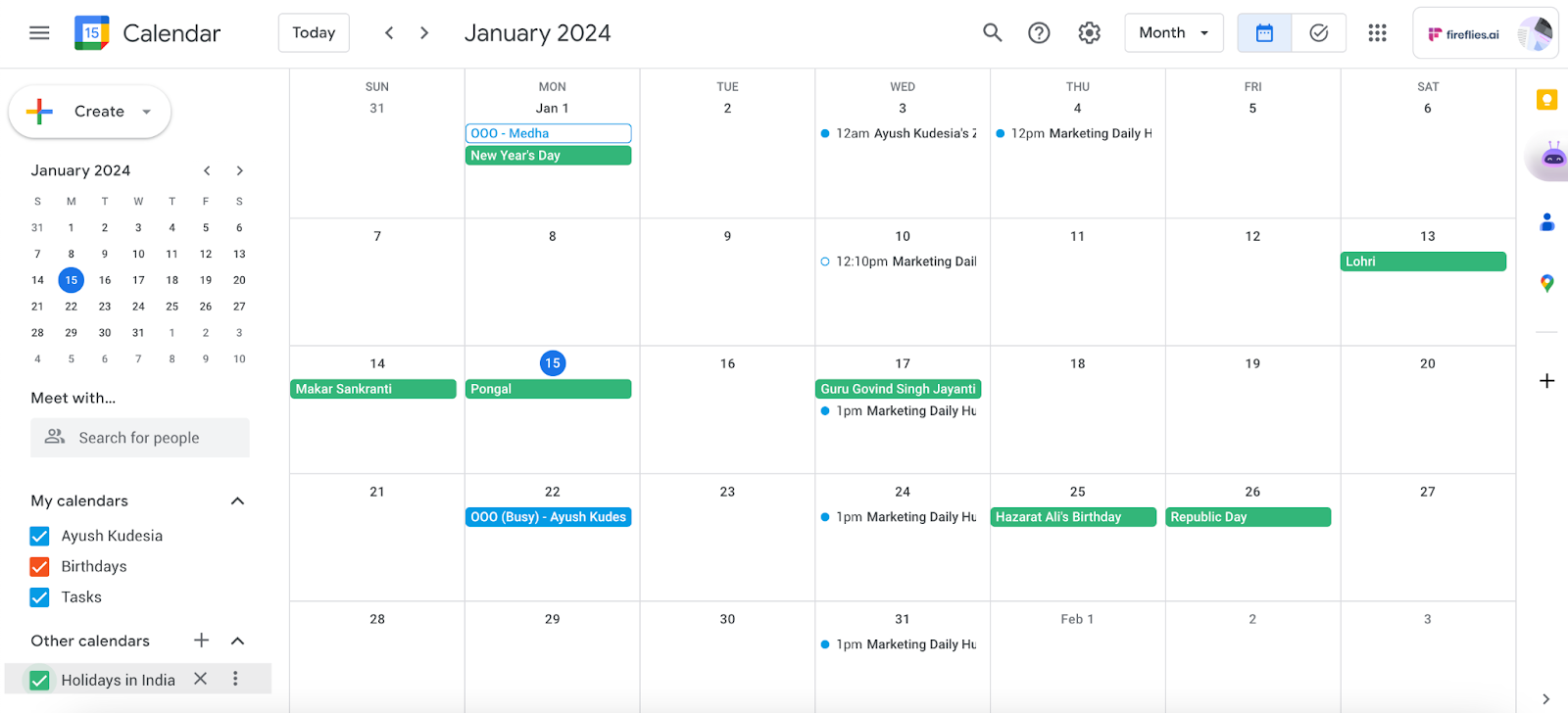 How to change the color scheme in Google Calendar - On desktop