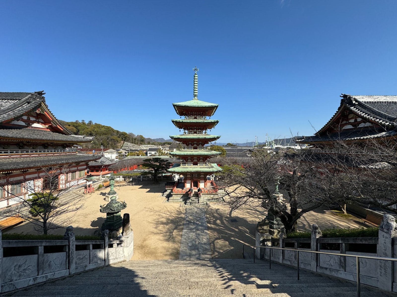 A five story pagoda in the unique Kousanji Temple, along the Shimanami Kaido trail