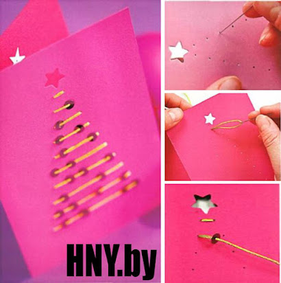 Как сделать красивую новогоднюю открытку, используя пуговицы? Видео-подсказка