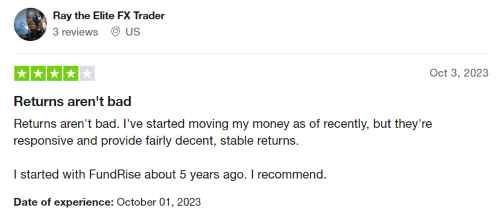 A four-star Fundrise review from a person who has been using the platform for over 5 years. 