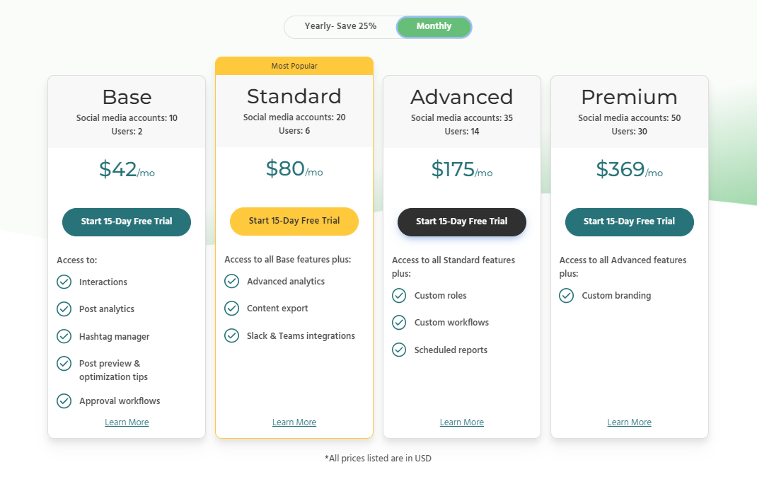 Loomly pricing plans