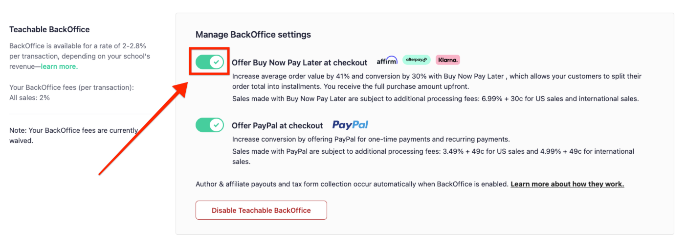 Buy Now, Pay Later Payment Options for Teachable