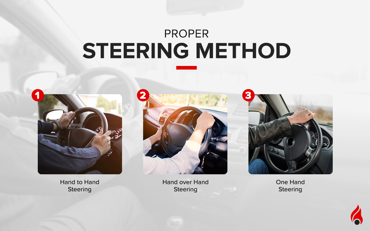 Steering wheel techniques used globally