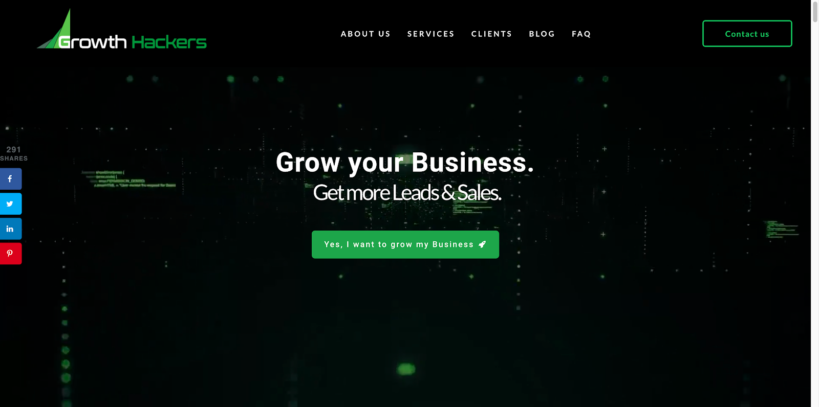 growth hacker website home page