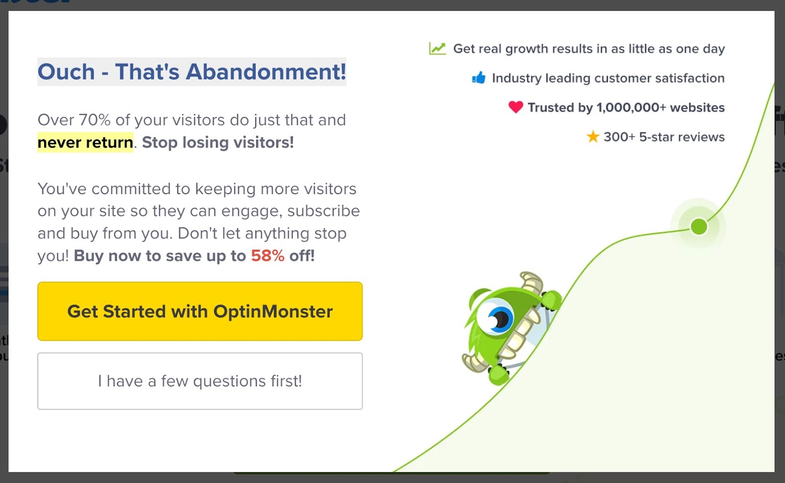 OptinMonster exit intent popup